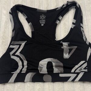 Old Navy Black and Gray Graphic Sports Bra